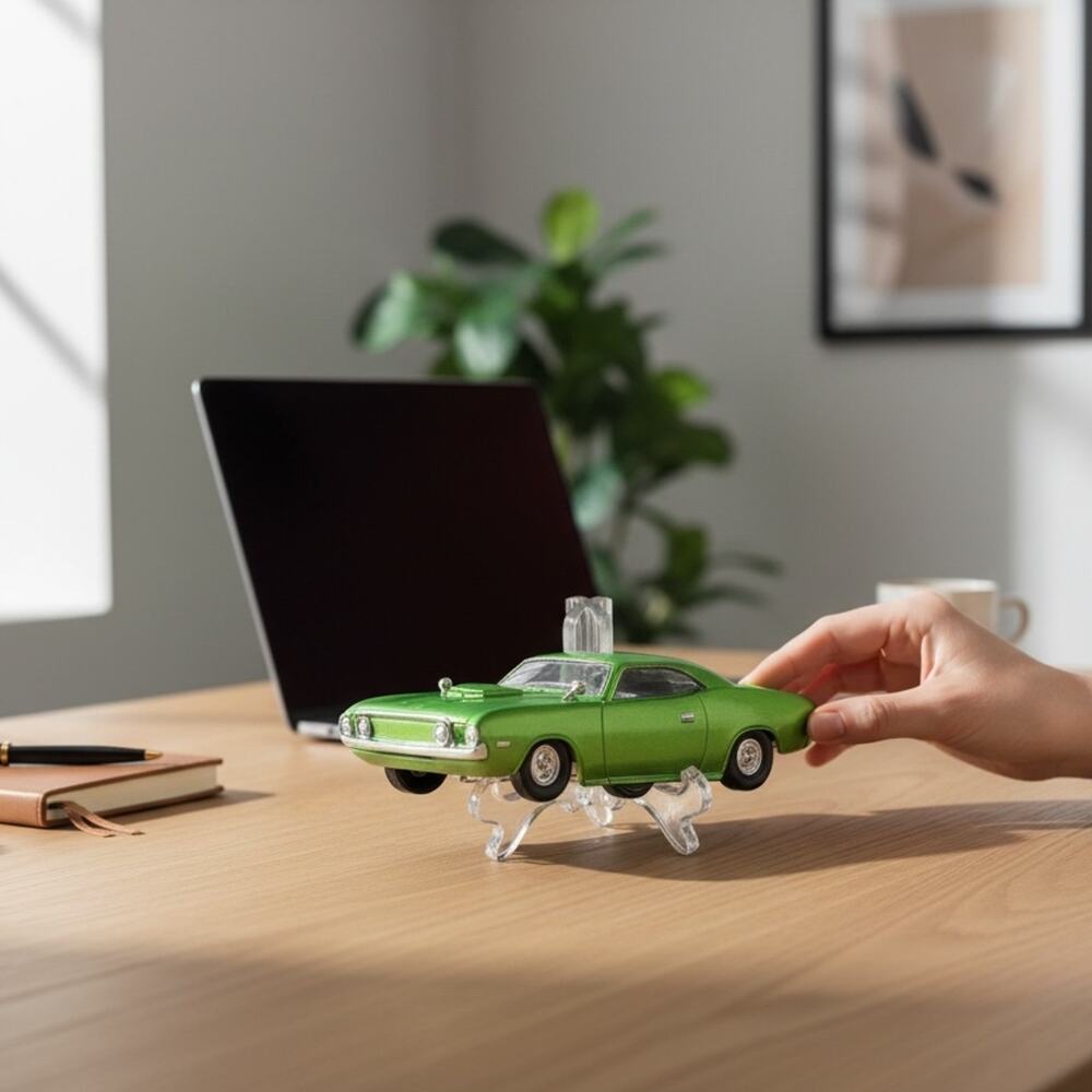 Green Classic Muscle Car Decor | Retro Auto Collectible Handcrafted Resin Gift - Picture 5 of 5
